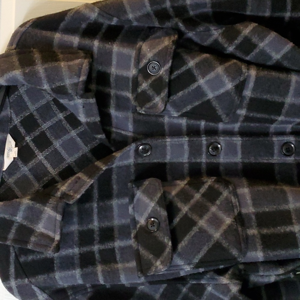 Terra & Sky Woman's Plus Plaid Belted Shacket 1x 16w-18w - Picture 2 of 4